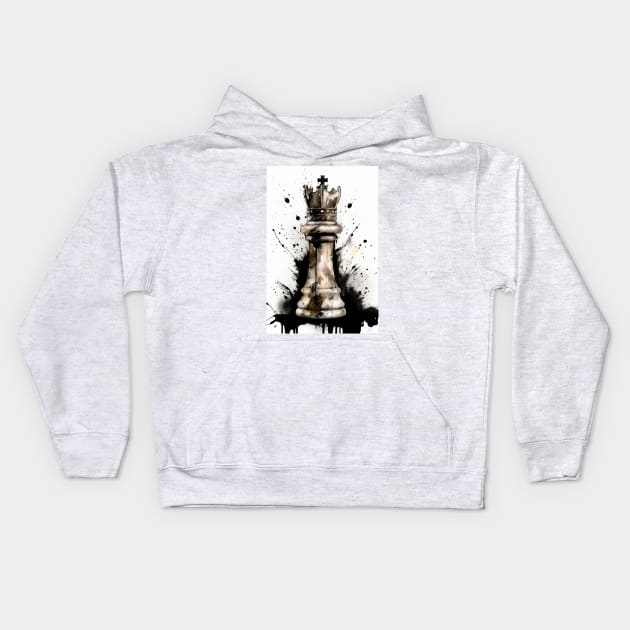 King Chess Piece Painting Kids Hoodie by TortillaChief